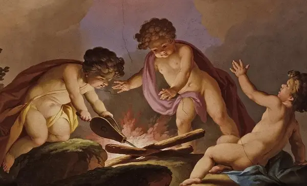 Kloster Ochsenhausen, Armarium, Ausschnitt aus dem Fresko von Johann Josef Anton Huber 