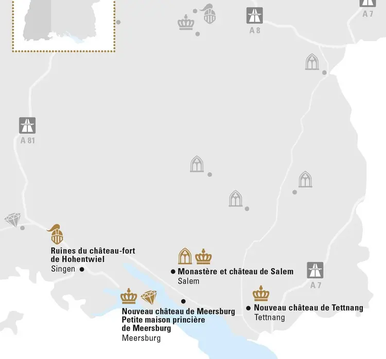 Visuel des Staatliche Schlösser und Gärten Baden-Württemberg, Illustration JUNG:Kommunikation Lac de Constance