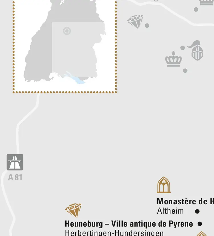 Visuel des Staatliche Schlösser und Gärten Baden-Württemberg, Illustration JUNG:Kommunikation Haute-Souabe et Ulm