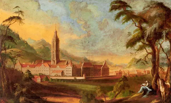 Foto: Wikimedia Commons, Urheber unbekannt Klosteranlage Salem mit Turm, Andreas Brugger, um 1765