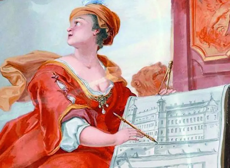 Foto: Staatliche Schlösser und Gärten Baden-Württemberg, Urheber unbekannt Deckengemälde in Schloss ob Ellwangen