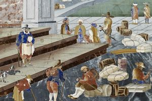 Schloss Favorite Rastatt, Wandfeld im Florentiner Kabinett