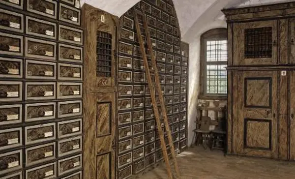 Schloss und Schlossgarten Weikersheim, Archivraum, Foto: Staatliche Schlösser und Gärten Baden-Württemberg, Arnim Weischer Schloss und Schlossgarten Weikersheim, Archivraum, Foto: Staatliche Schlösser und Gärten Baden-Württemberg, Arnim Weischer